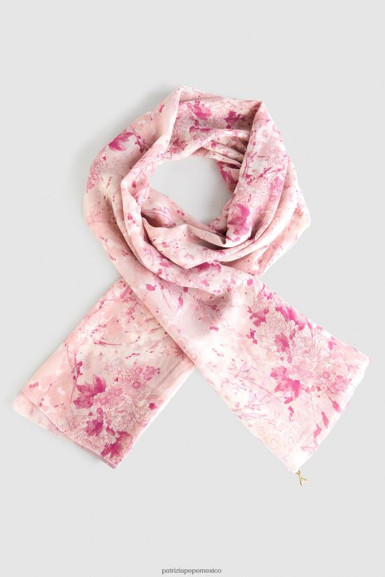 accesorio mx Patrizia Pepe mujer bufanda de viscosa estampada flor rosa 66024R925