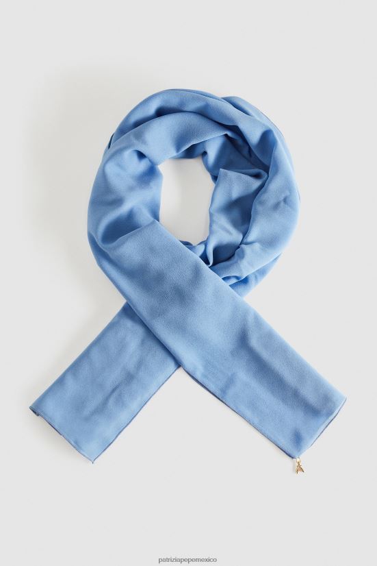 accesorio mx Patrizia Pepe mujer estola de crepé azul ceramica 66024R929