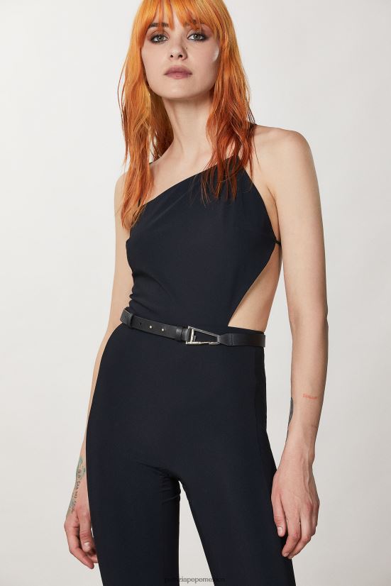 accesorio mx Patrizia Pepe mujer cinturón con detalles metálicos Nerón 66024R975