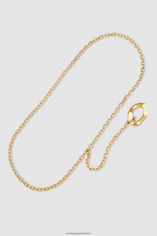 accesorio mx Patrizia Pepe mujer cinturón de cadena ajustable oro antiguo 66024R1000
