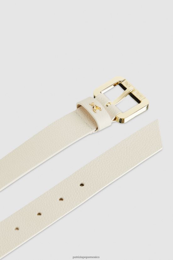 accesorio mx Patrizia Pepe mujer cinturón de cintura baja adornado con hebilla blanquecino 66024R972