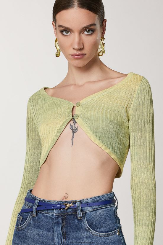 accesorio mx Patrizia Pepe mujer cinturón de cuero de cintura baja destello azul 66024R980