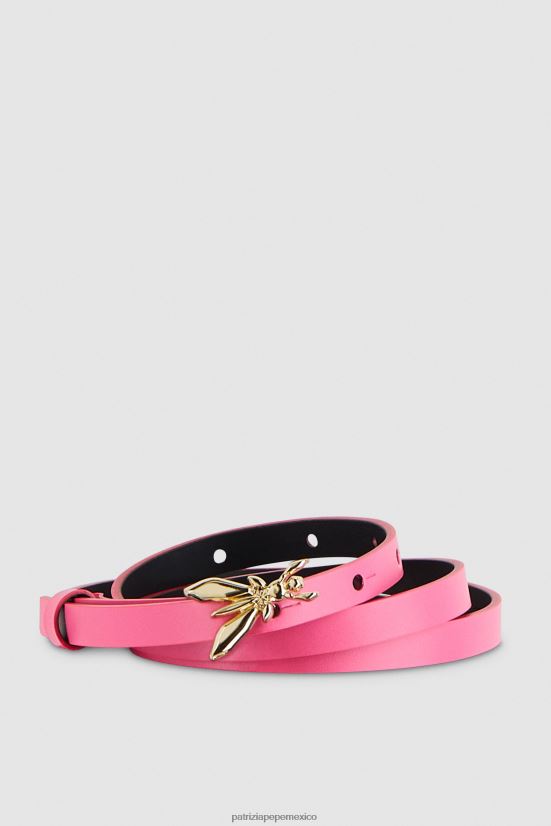 accesorio mx Patrizia Pepe mujer cinturón de cuero de cintura baja fucsia fresca 66024R981