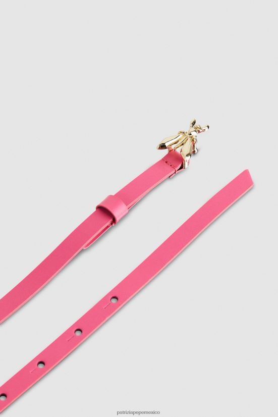 accesorio mx Patrizia Pepe mujer cinturón de cuero de cintura baja fucsia fresca 66024R981