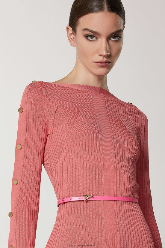 accesorio mx Patrizia Pepe mujer cinturón de cuero de cintura baja fucsia fresca 66024R981