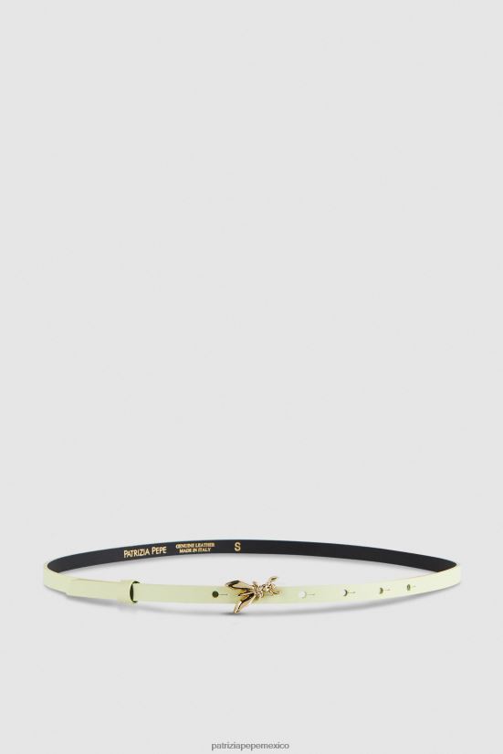 accesorio mx Patrizia Pepe mujer cinturón de cuero de cintura baja lima soleada clara 66024R982