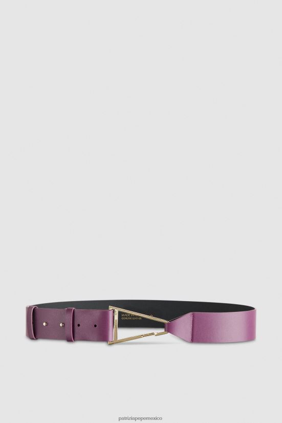 accesorio mx Patrizia Pepe mujer cinturón de cuero de talle alto morado futurista 66024R978