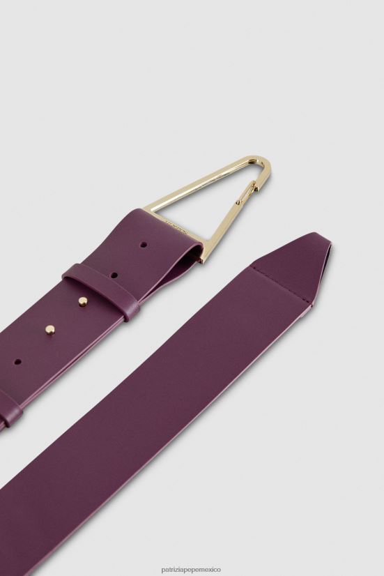 accesorio mx Patrizia Pepe mujer cinturón de cuero de talle alto morado futurista 66024R978