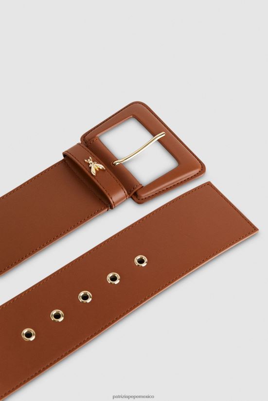 accesorio mx Patrizia Pepe mujer cinturón de cuero de talle alto nueva cuio 66024R964