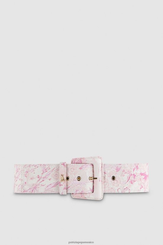 accesorio mx Patrizia Pepe mujer cinturón estampado de cintura alta flor rosa 66024R985
