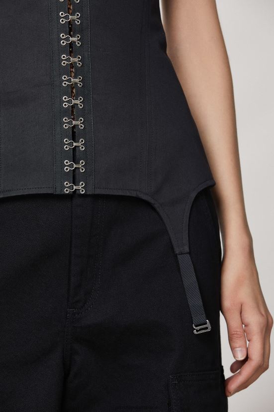 accesorio mx Patrizia Pepe mujer corpiño de gabardina Nerón 66024R960