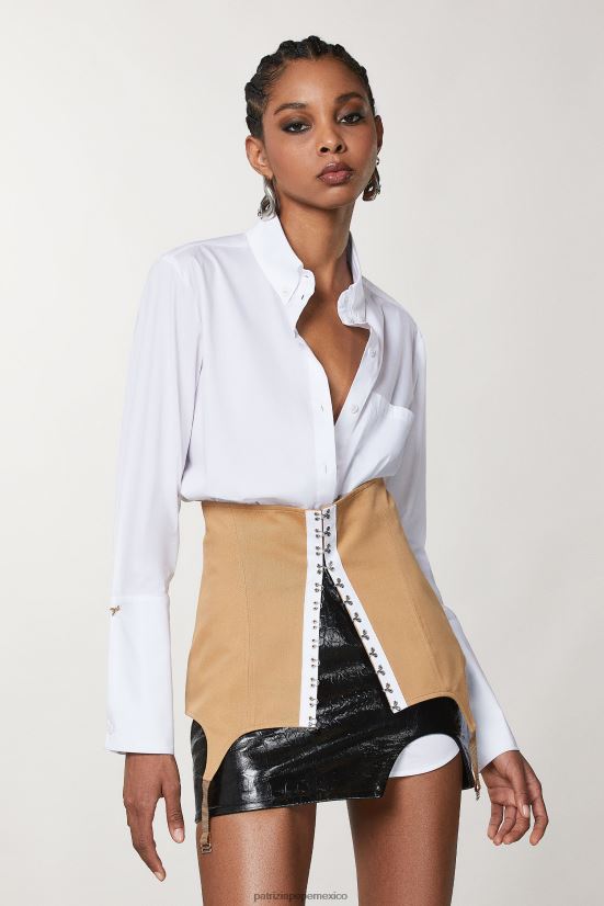 accesorio mx Patrizia Pepe mujer corpiño de gabardina beige caramelo 66024R959
