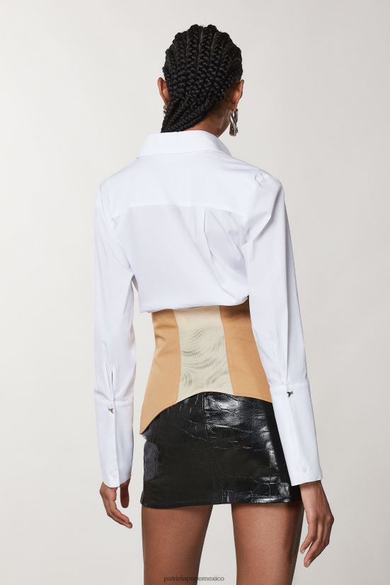 accesorio mx Patrizia Pepe mujer corpiño de gabardina beige caramelo 66024R959