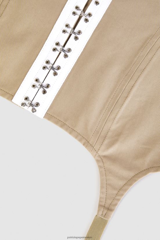 accesorio mx Patrizia Pepe mujer corpiño de gabardina beige de ensueño 66024R962