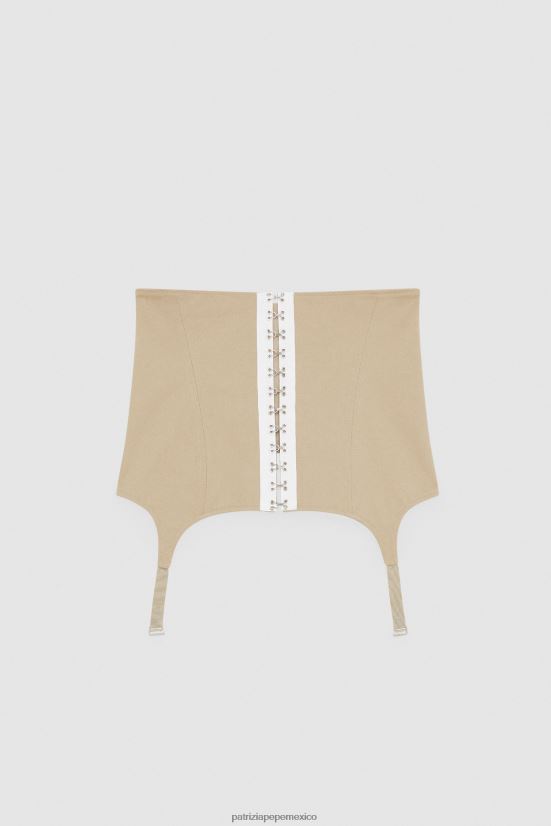 accesorio mx Patrizia Pepe mujer corpiño de gabardina beige de ensueño 66024R962