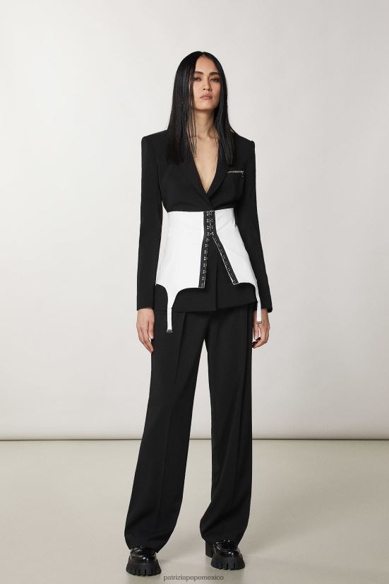 accesorio mx Patrizia Pepe mujer corpiño de gabardina blanco 66024R955