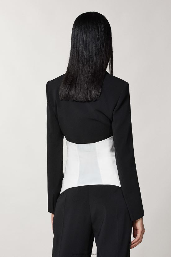 accesorio mx Patrizia Pepe mujer corpiño de gabardina blanco 66024R955