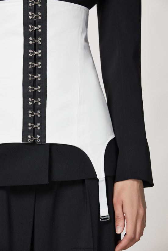 accesorio mx Patrizia Pepe mujer corpiño de gabardina blanco 66024R955