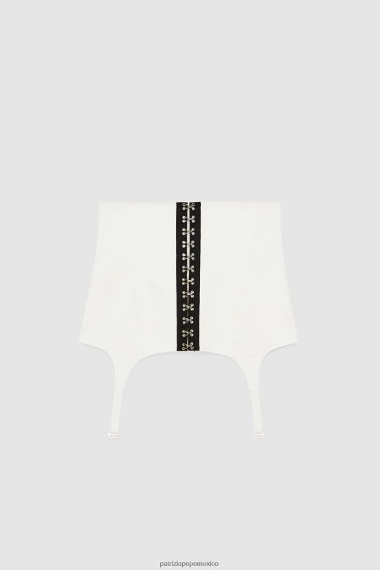 accesorio mx Patrizia Pepe mujer corpiño de gabardina blanco 66024R955