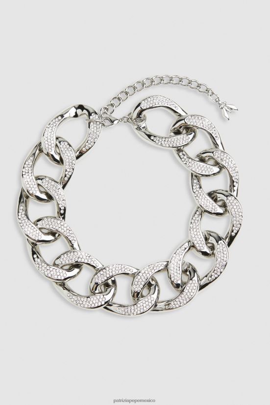 accesorio mx Patrizia Pepe mujer collar con cadena larga y strass strass de cristal 66024R888