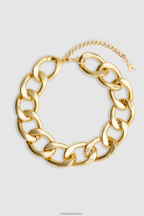 accesorio mx Patrizia Pepe mujer collar de cadena grande oro antiguo 66024R884
