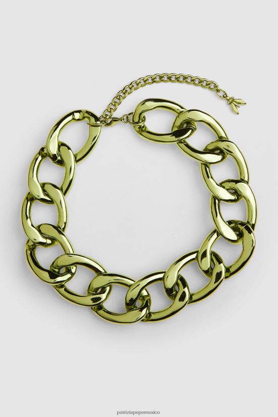 accesorio mx Patrizia Pepe mujer collar de cadena grande verde brillante 66024R950