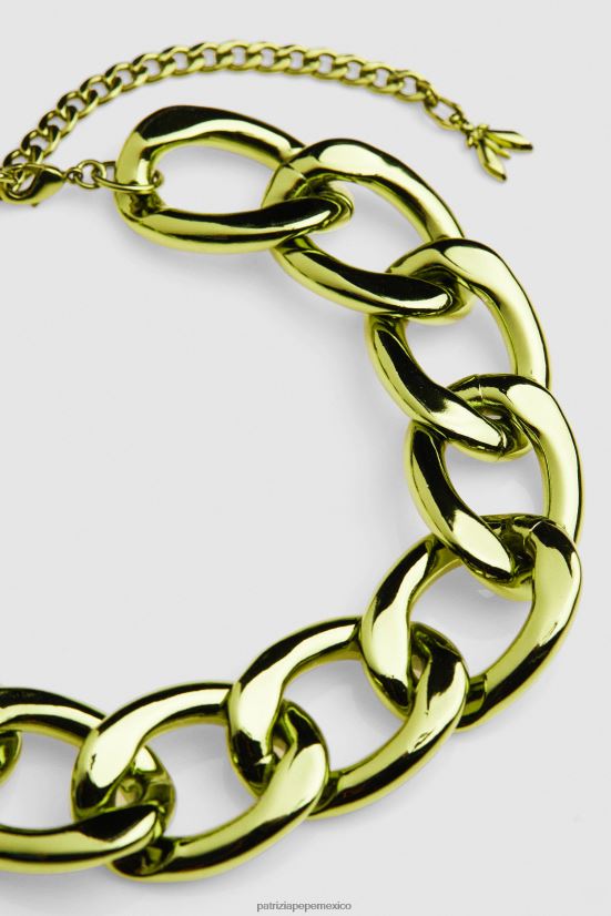 accesorio mx Patrizia Pepe mujer collar de cadena grande verde brillante 66024R950