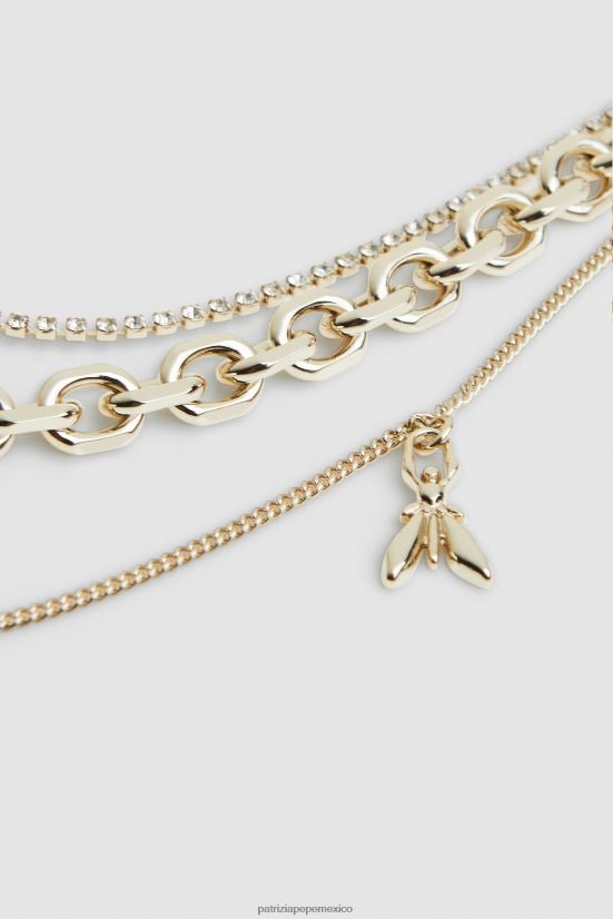 accesorio mx Patrizia Pepe mujer collar de latón y vidrio cristal de oro 66024R919