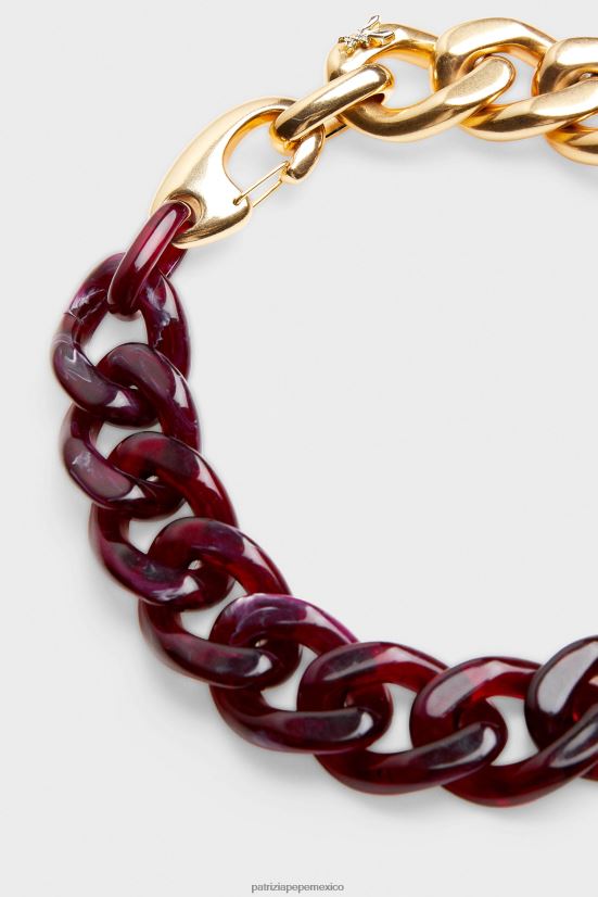 accesorio mx Patrizia Pepe mujer collar maxi cadena efecto mármol y oro oro purpura 66024R896