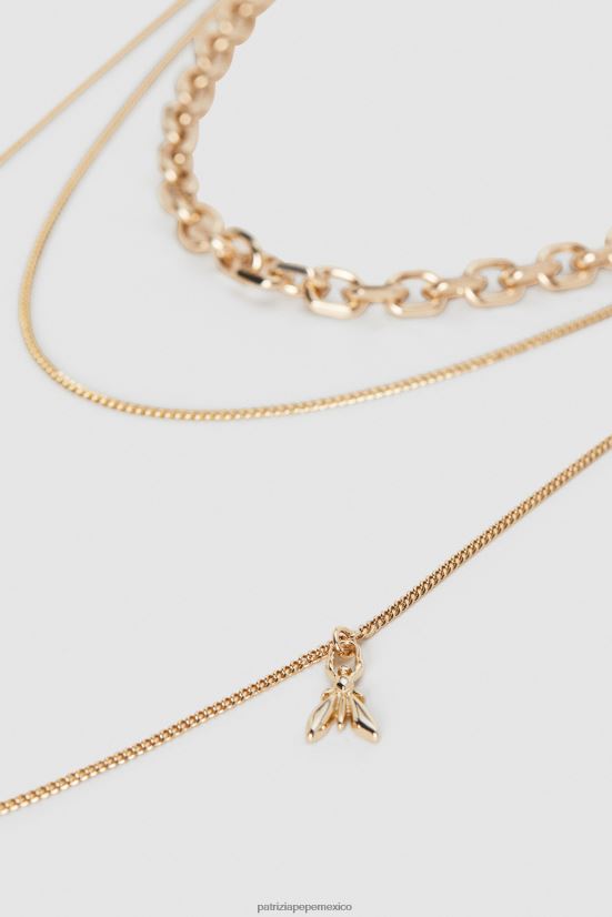 accesorio mx Patrizia Pepe mujer gargantilla con detalle de cadena oro claro brillante 66024R920