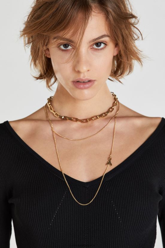 accesorio mx Patrizia Pepe mujer gargantilla con detalle de cadena oro claro brillante 66024R920