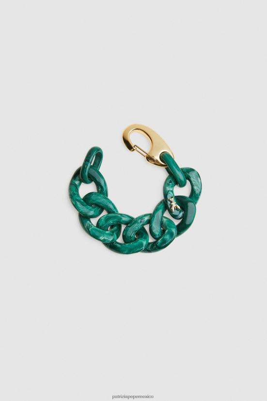 accesorio mx Patrizia Pepe mujer pulsera de cadena maxi de mármol verde verde marmol 66024R951