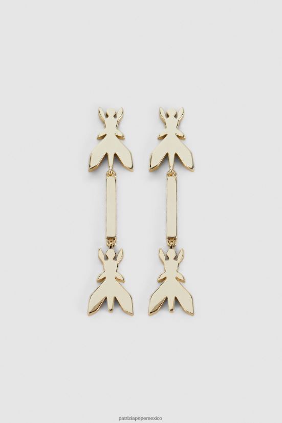 accesorio mx Patrizia Pepe mujer pendientes colgantes de latón oro claro brillante 66024R907