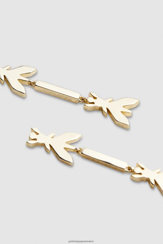 accesorio mx Patrizia Pepe mujer pendientes colgantes de latón oro claro brillante 66024R907