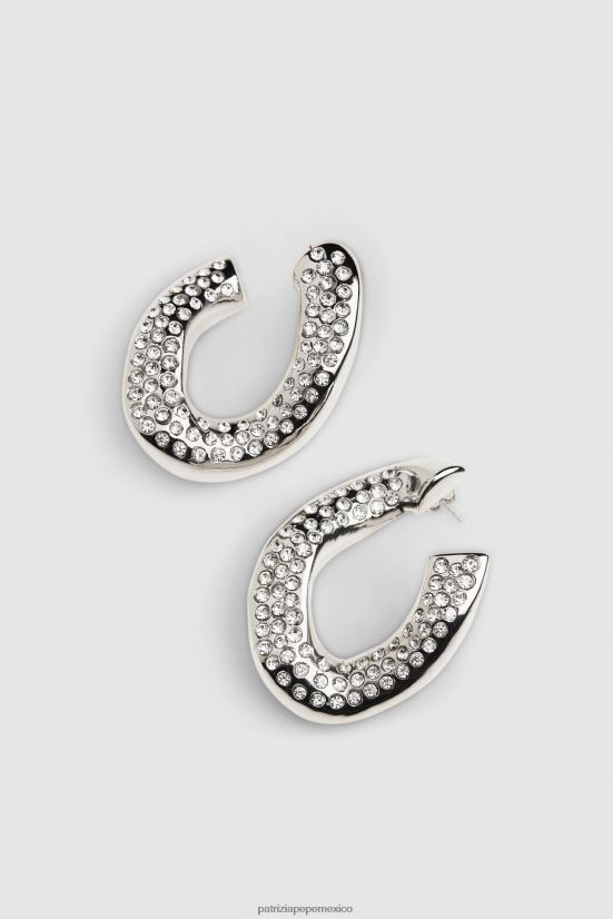 accesorio mx Patrizia Pepe mujer pendientes con maxicadena de strass strass de cristal 66024R889