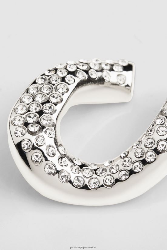 accesorio mx Patrizia Pepe mujer pendientes con maxicadena de strass strass de cristal 66024R889