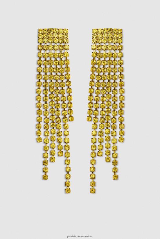 accesorio mx Patrizia Pepe mujer pendientes de diamantes de imitación strass de lima soleado 66024R915