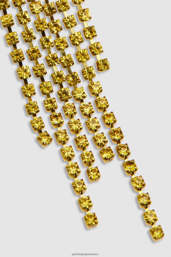 accesorio mx Patrizia Pepe mujer pendientes de diamantes de imitación strass de lima soleado 66024R915