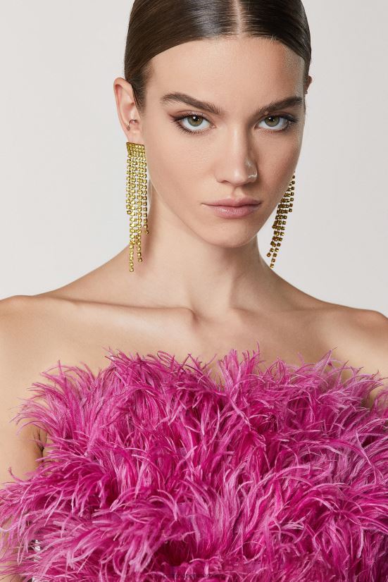 accesorio mx Patrizia Pepe mujer pendientes de diamantes de imitación strass de lima soleado 66024R915