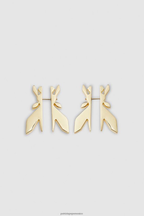 accesorio mx Patrizia Pepe mujer pendientes de latón oro claro brillante 66024R918