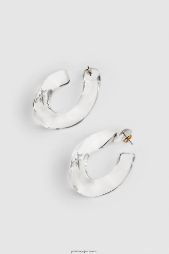 accesorio mx Patrizia Pepe mujer pendientes de mosca blanco transparente 66024R947