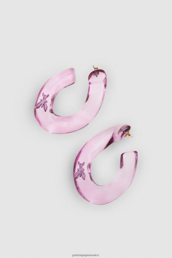 accesorio mx Patrizia Pepe mujer pendientes de mosca lila fresca 66024R895