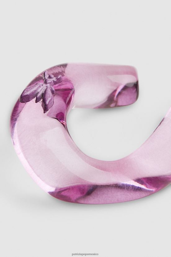 accesorio mx Patrizia Pepe mujer pendientes de mosca lila fresca 66024R895