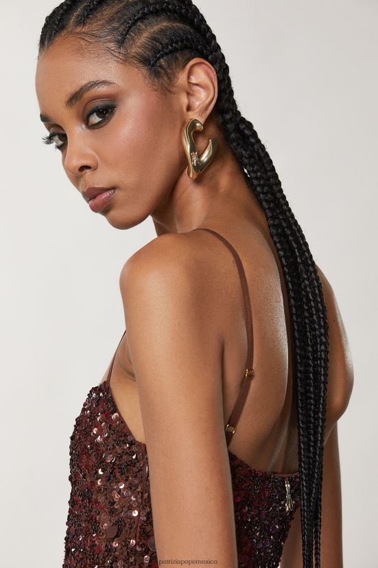 accesorio mx Patrizia Pepe mujer pendientes maxi de cadena oro antiguo 66024R885