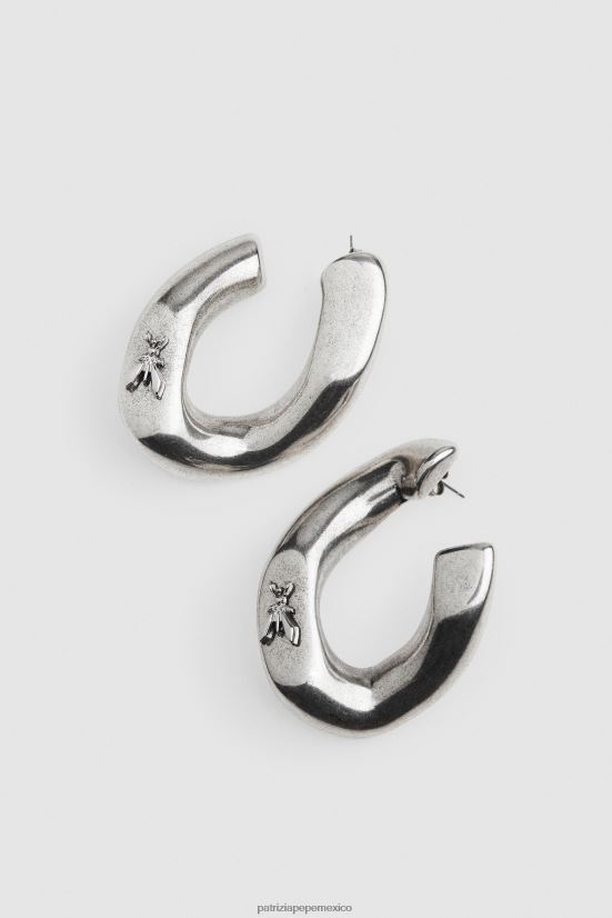 accesorio mx Patrizia Pepe mujer pendientes maxi de cadena plata blanca 66024R890