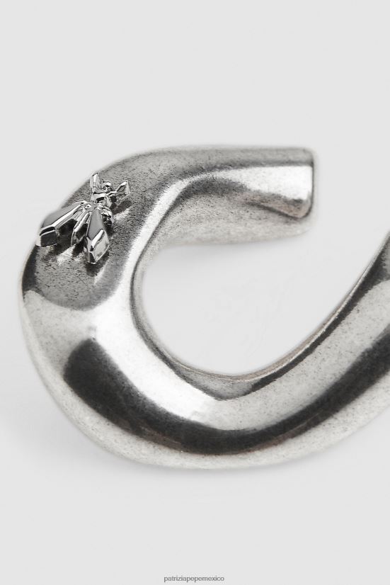 accesorio mx Patrizia Pepe mujer pendientes maxi de cadena plata blanca 66024R890