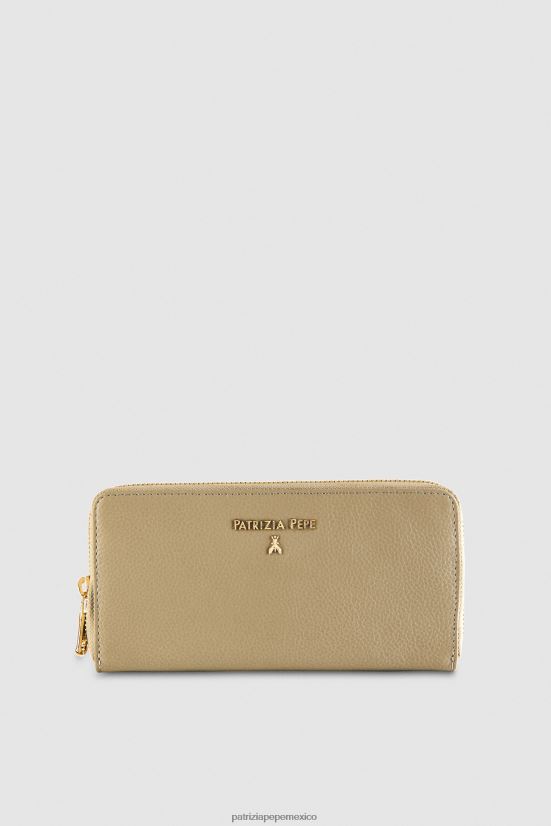 accesorio mx Patrizia Pepe mujer bolso esencial con cremallera alrededor verde salvia 66024R993