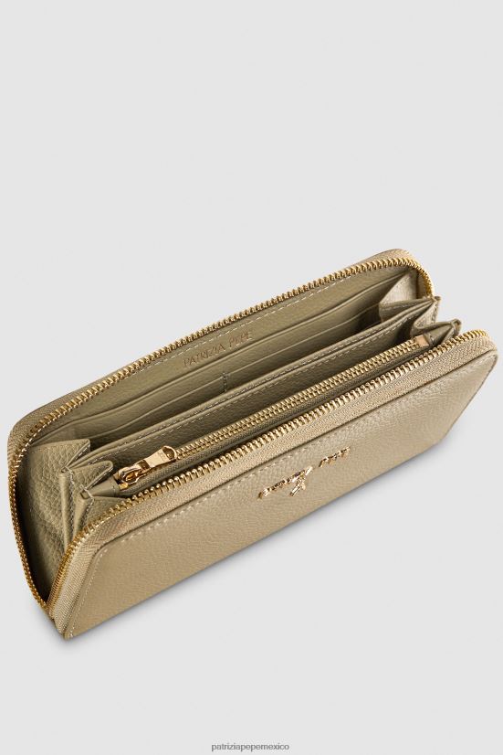 accesorio mx Patrizia Pepe mujer bolso esencial con cremallera alrededor verde salvia 66024R993