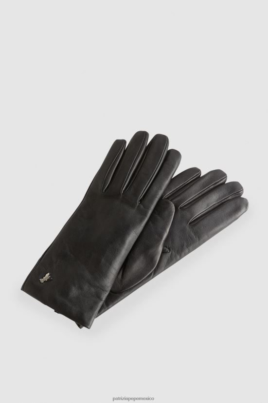 accesorio mx Patrizia Pepe mujer guantes de cuero Nerón 66024R995