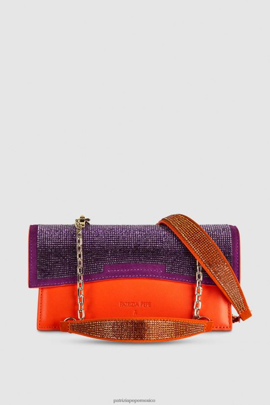 bolsas| mx Patrizia Pepe mujer mosca de diamantes de imitación bamby strass fucsia y naranja 66024R735